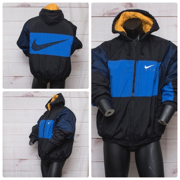 Nike Air Vintage Large Navy Quilted Jacket Men's